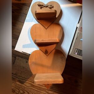 Heart-Shaped Wooden Wall Shelf